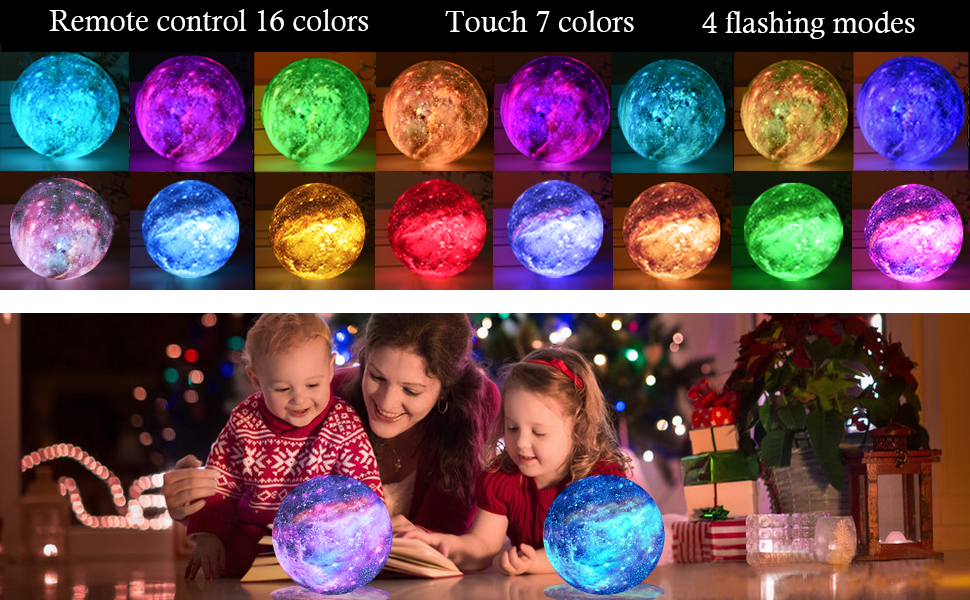 3D Galaxy Moon Night Light