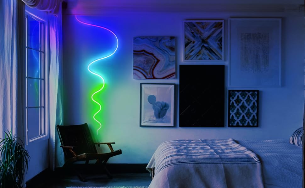 neon rope light home décor